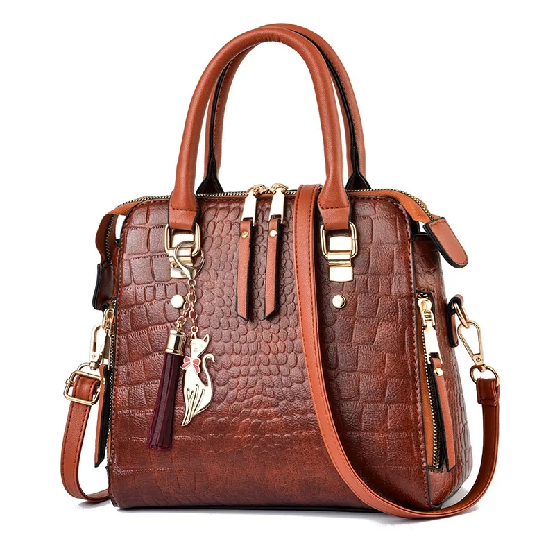 Luxury Bags Store - Yogodlns Luxury Crocodile Pattern Handbag Women