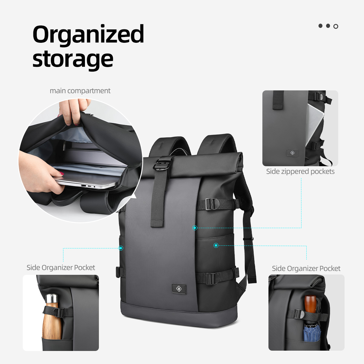 HK Waterproof Roll-Top Backpac - огляд і ціна Structured Handbag Top Handle