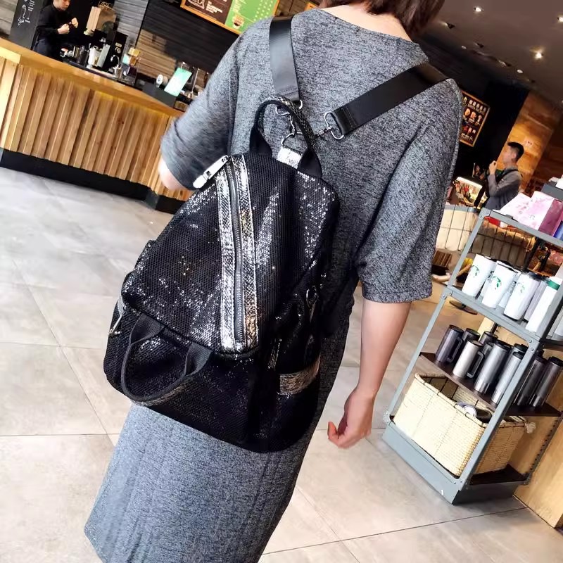 New Women Nylon Sequins Backpa - огляд і ціна Luxury Bags For School