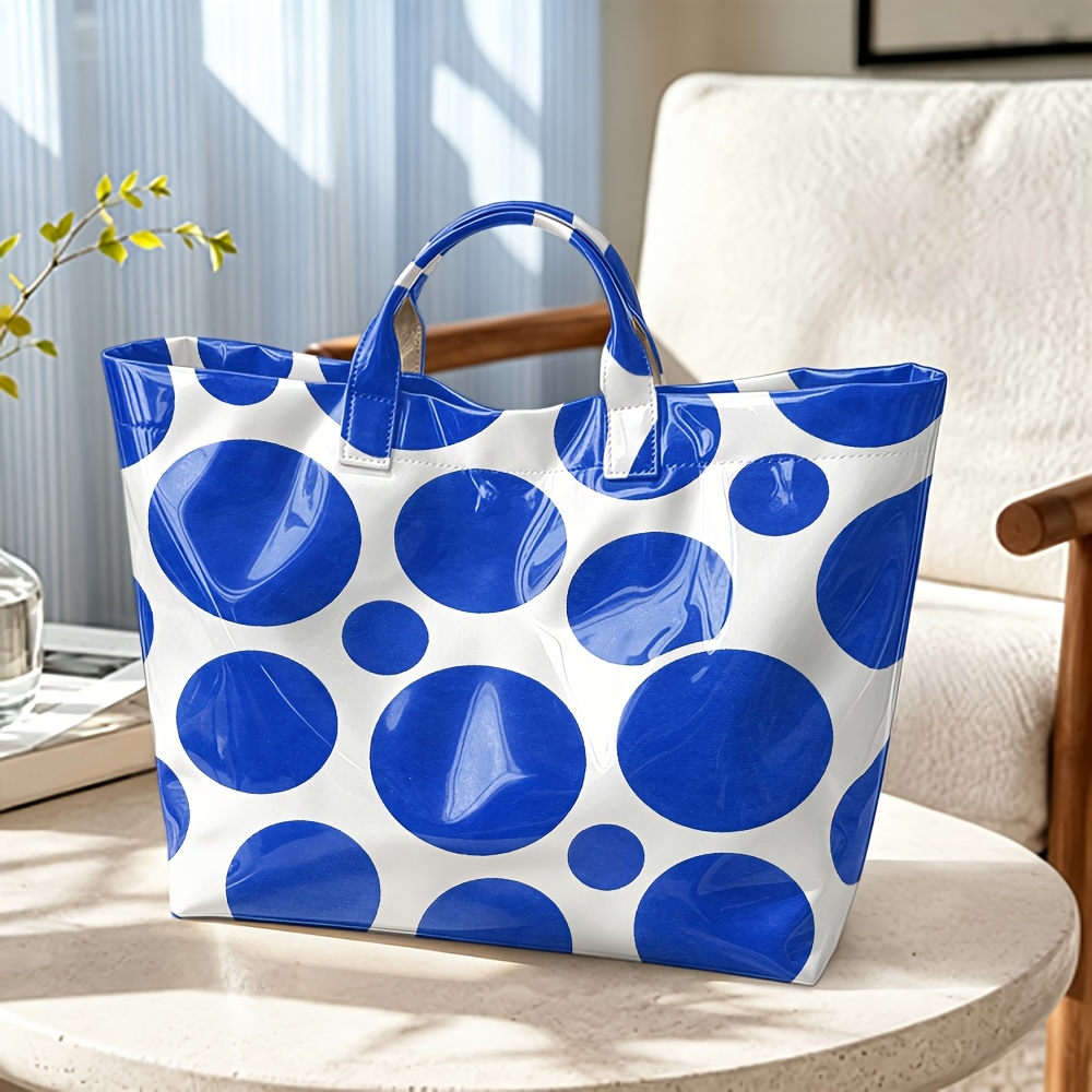 Glossy PVC Tote Bag Large Polk - огляд і ціна Structured Handbag Top Handle