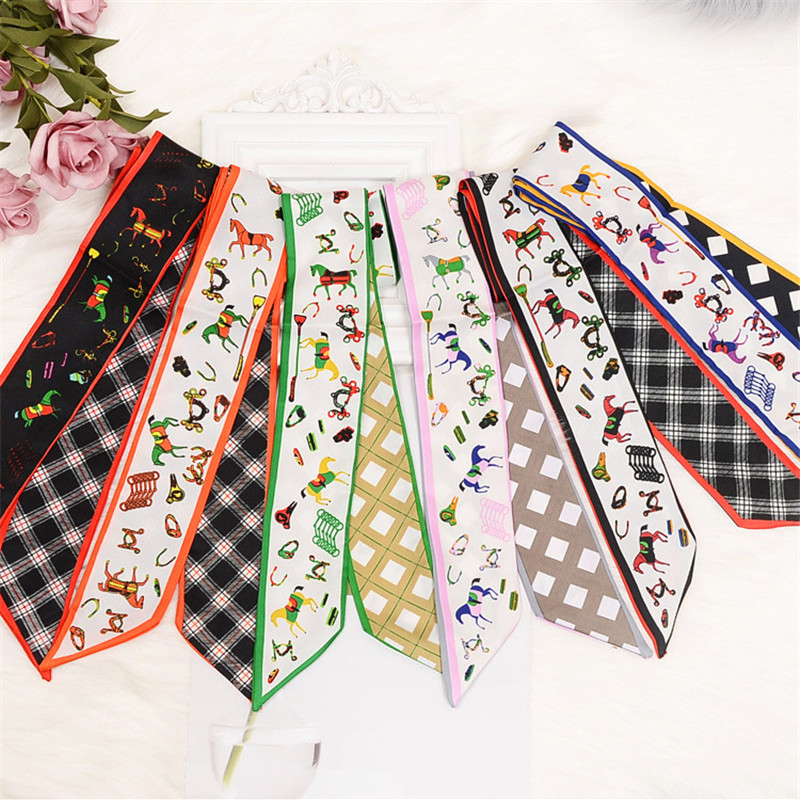 Horse Plaid Skinny Scarf Women - огляд і ціна Luxury Bags China