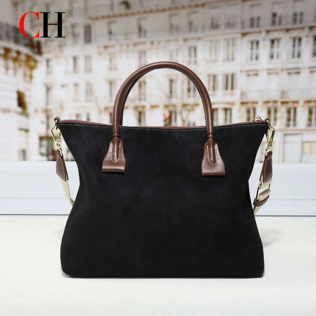 CH Premium Womens Suede Tote B - огляд і ціна Structured Handbag Top Handle