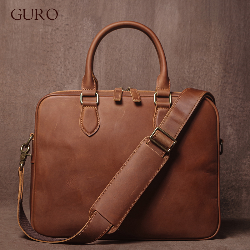 GURO Men Crazy Horse Cowhide B - огляд і ціна Luxury Bags Laptop
