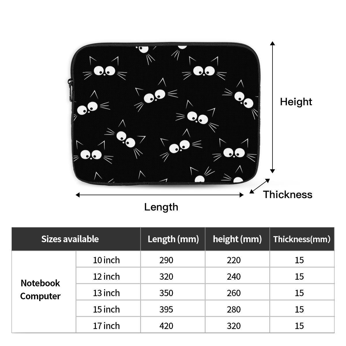 Cute Black Cat Pattern Noteboo - огляд і ціна Luxury Bags Laptop